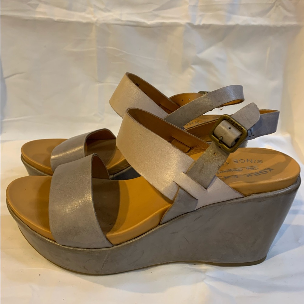 Kork-Ease Grey/Pink Wedges
